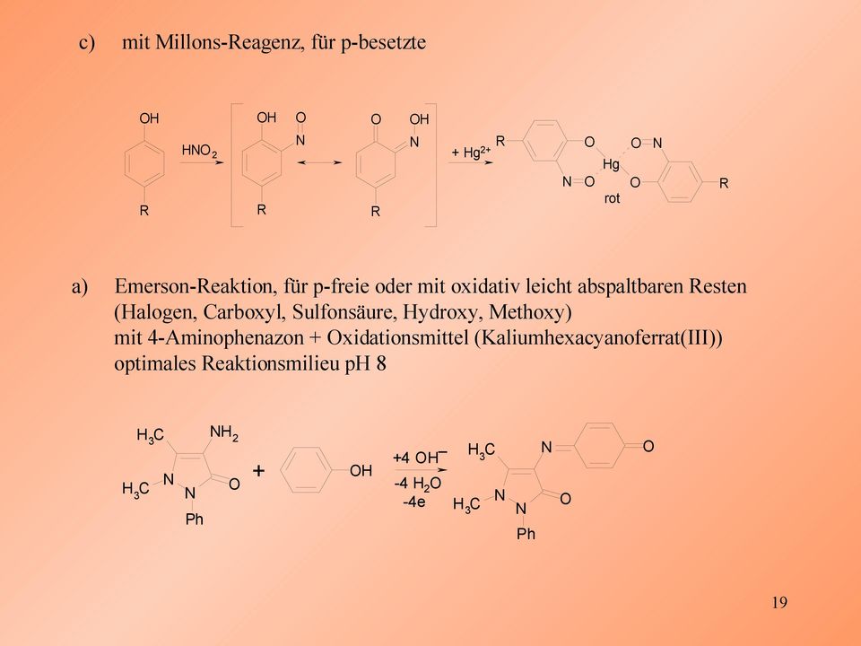 ulfonsäure, ydroxy, Methoxy) mit 4Aminophenazon xidationsmittel