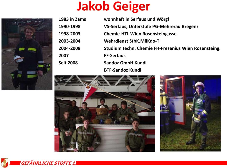 2003-2004 Wehrdienst StbK.MilKdo-T 2004-2008 Studium techn.
