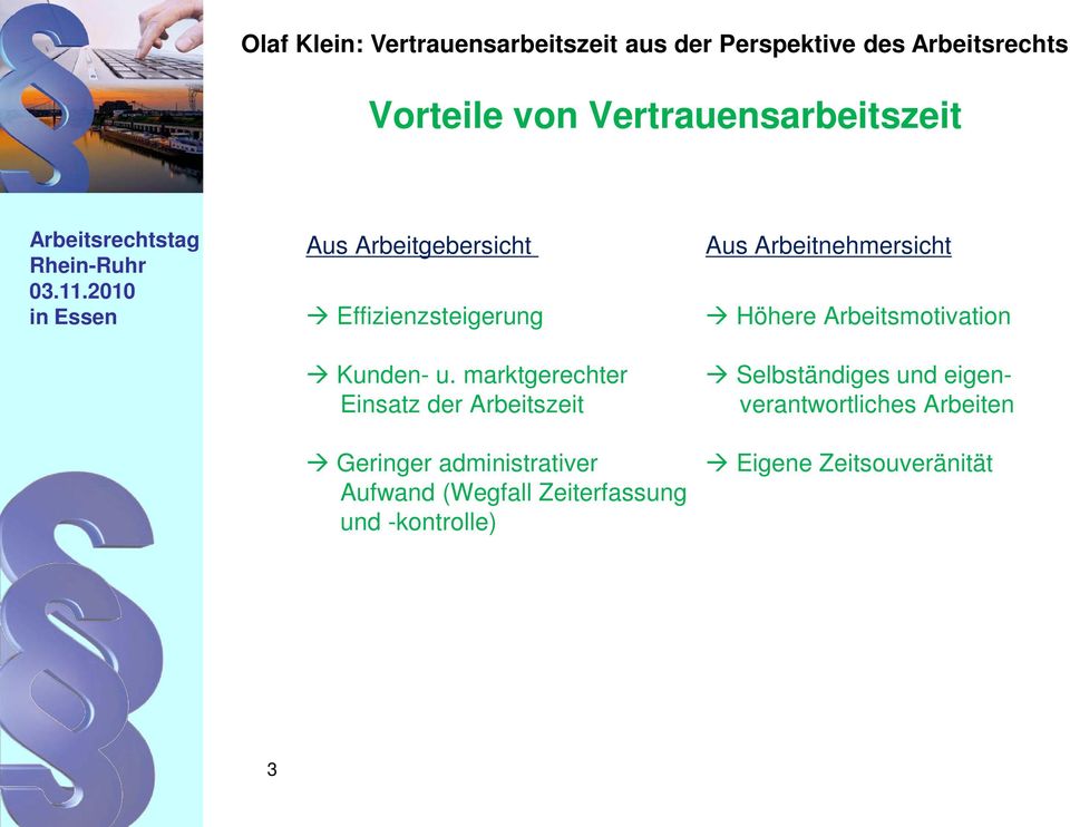 marktgerechter Einsatz der Arbeitszeit Geringer administrativer Aufwand