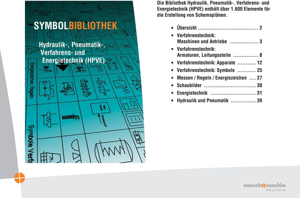 SYMBOLBIBLIOTHEK Hydraulik-, Pneumatik-, Verfahrens- und Energietechnik (HPVE) Übersicht.