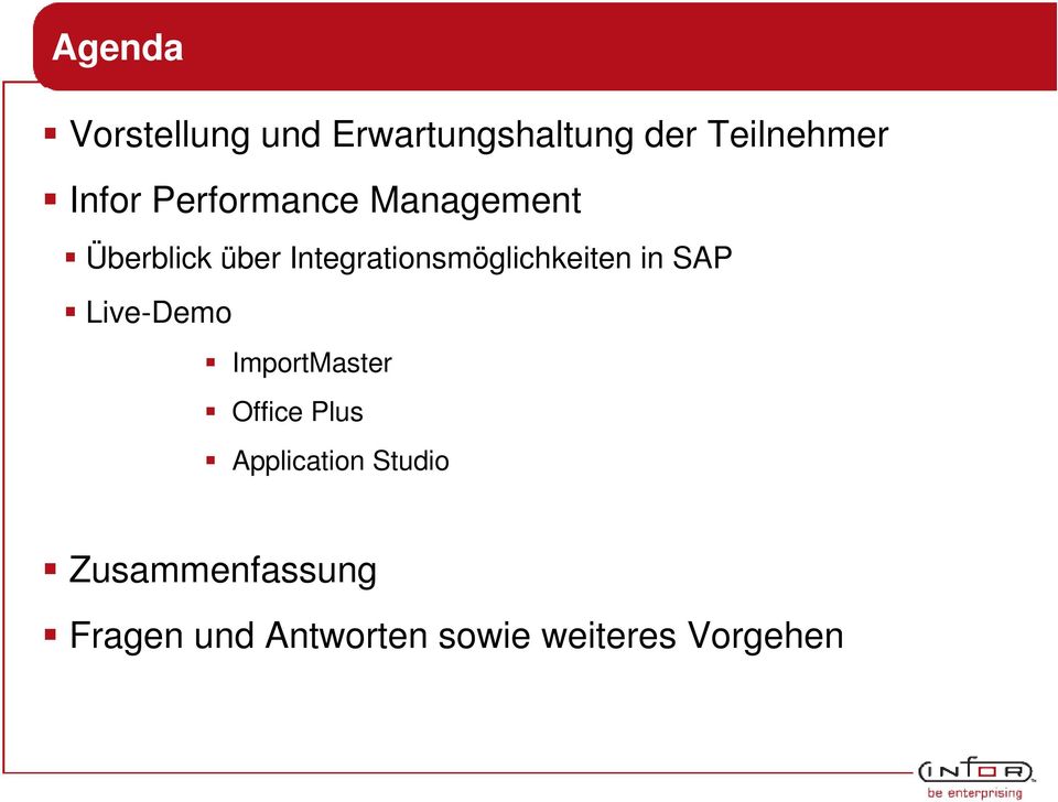 Integrationsmöglichkeiten in SAP Live-Demo ImportMaster