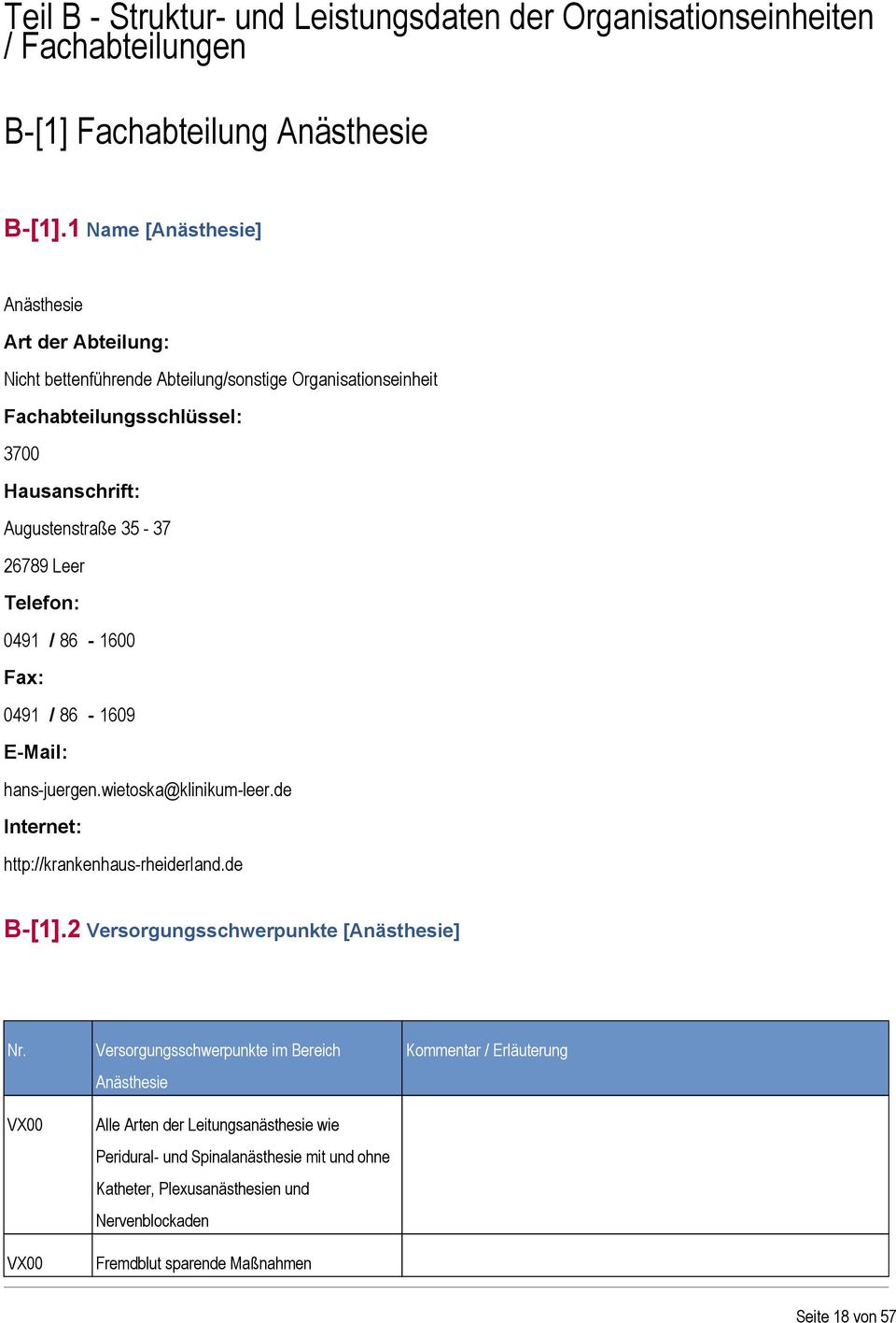 Leer Telefon: 0491 / 86-1600 Fax: 0491 / 86-1609 E-Mail: hans-juergen.wietoska@klinikum-leer.de Internet: http://krankenhaus-rheiderland.de B-[1].