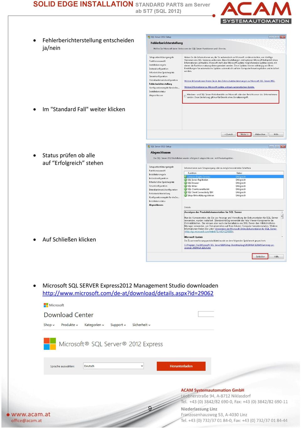 Schließen klicken Microsoft SQL SERVER Express2012 Management