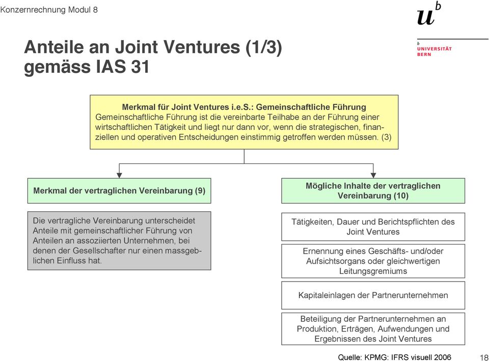 IAS 31 Merkmal für Joint Ventures 