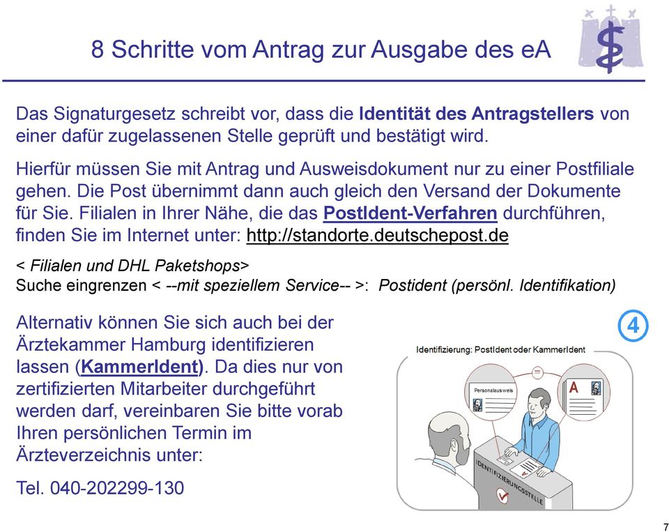 Filialen in Ihrer Nähe, die das PostIdent-Verfahren durchführen, finden Sie im Internet unter: http://standorte.deutschepost.