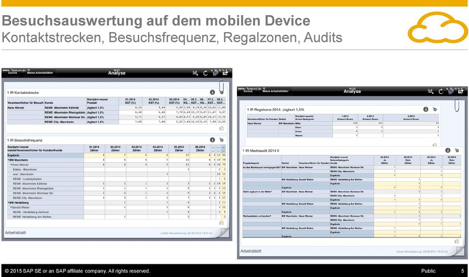 Regalzonen, Audits 2015 SAP SE or an SAP