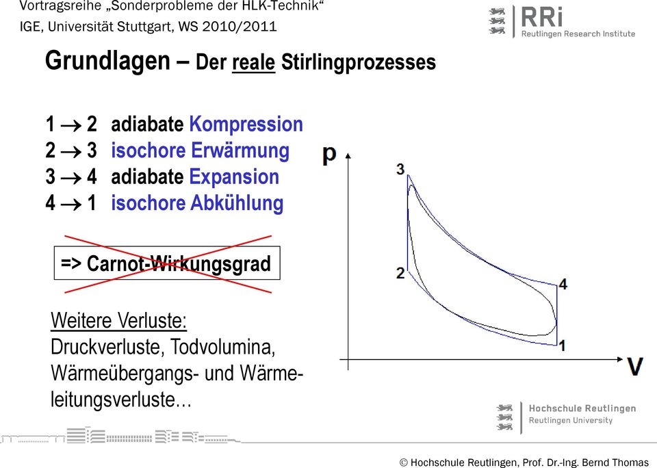 1 isochore Abkühlung => Carnot-Wirkungsgrad Weitere