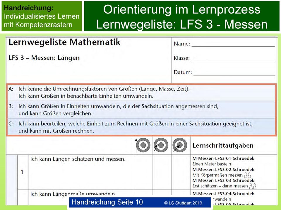 Lernwegeliste: LFS 3 -