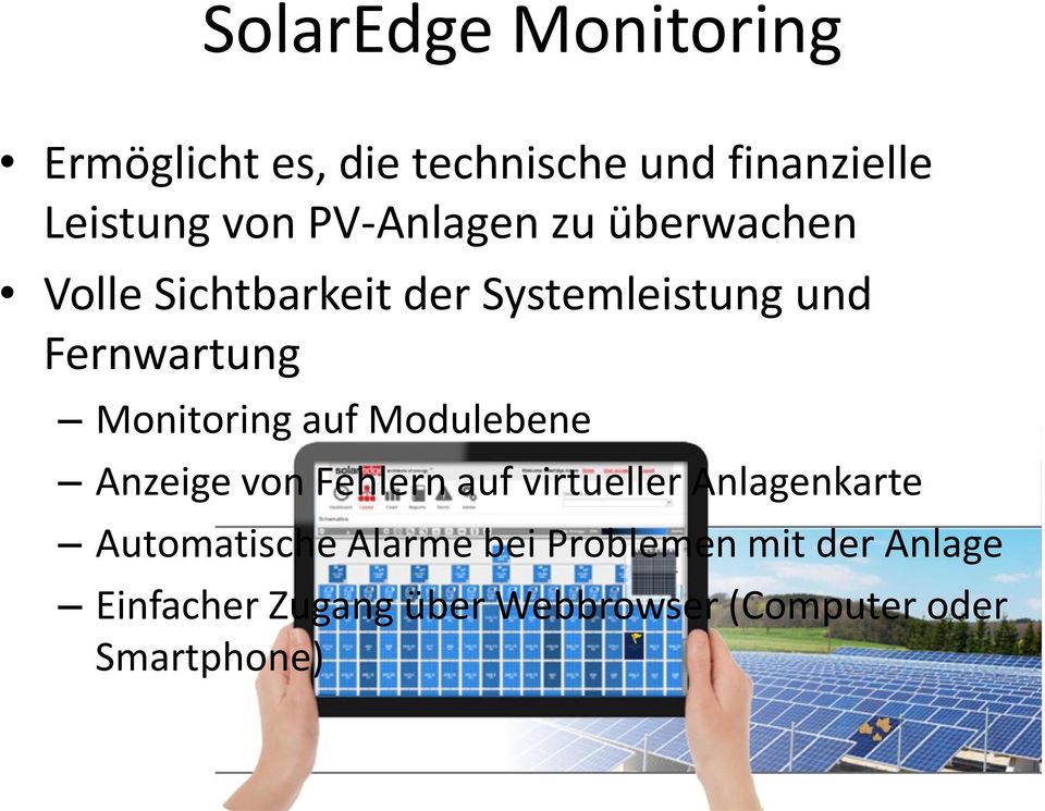 Monitoring auf Modulebene Anzeige von Fehlern auf virtueller Anlagenkarte