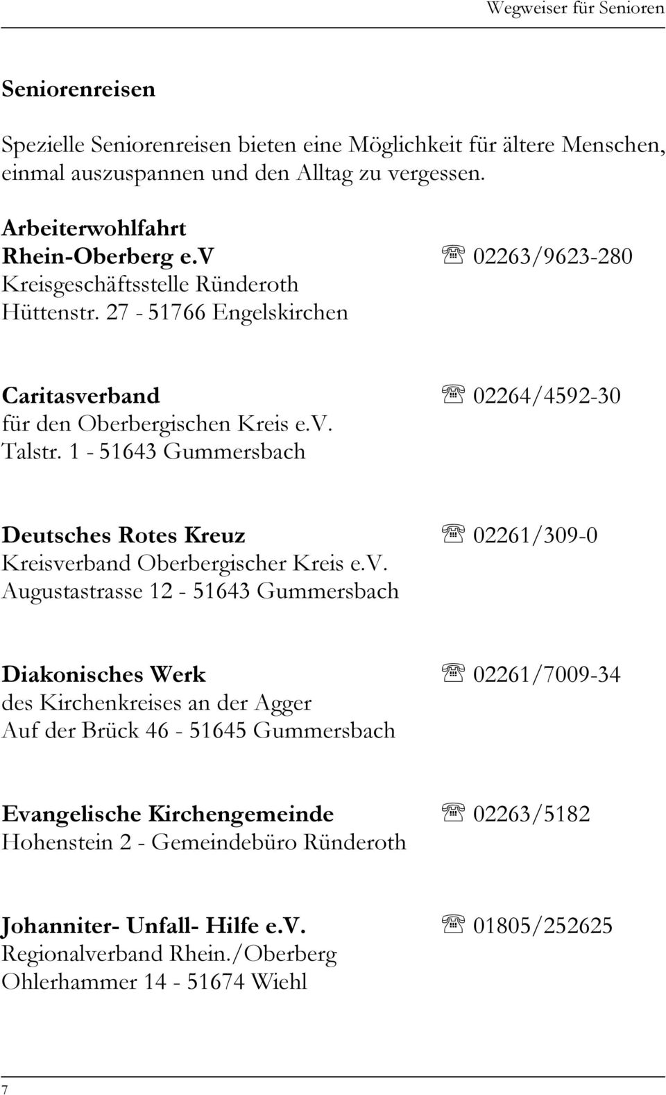 1-51643 Gummersbach Deutsches Rotes Kreuz 02261/309-0 Kreisve
