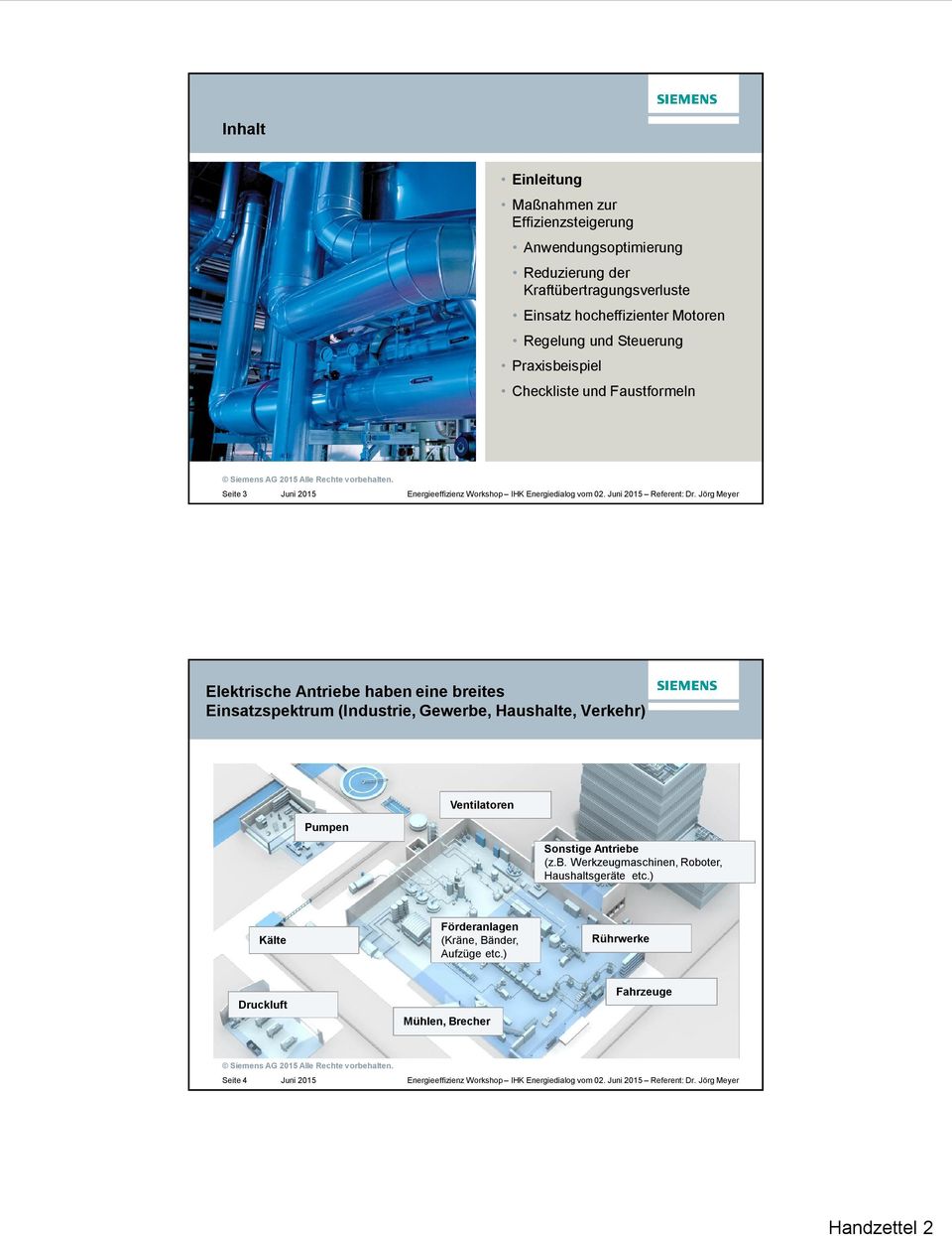 breites Einsatzspektrum (Industrie, Gewerbe, Haushalte, Verkehr) Pumpen Ventilatoren Sonstige Antriebe (z.b. Werkzeugmaschinen, Roboter, Haushaltsgeräte etc.