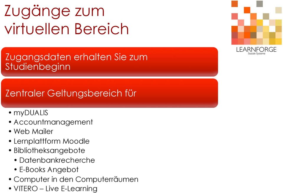 Accountmanagement Web Mailer Lernplattform Moodle