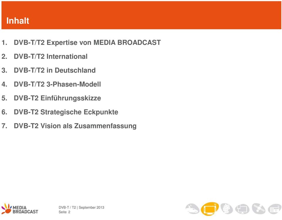 DVB-T/T2 in Deutschland 4. DVB-T/T2 3-Phasen-Modell 5.