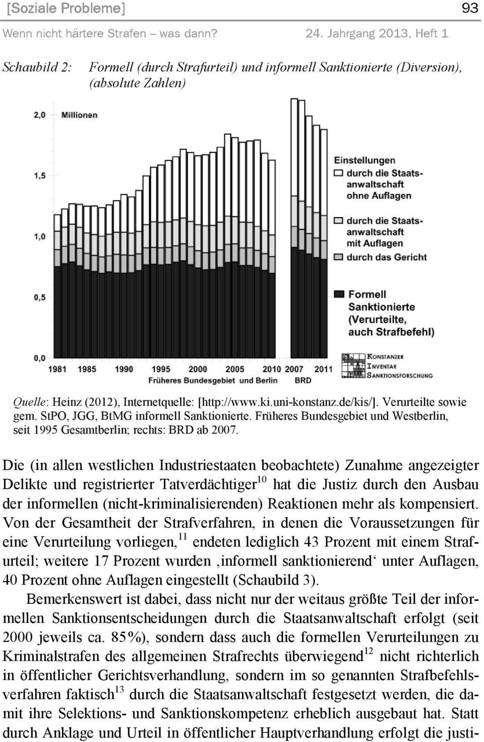 Verurteilte sowie gem. StPO, JGG, BtMG informell Sanktionierte. Früheres Bundesgebiet und Westberlin, seit 1995 Gesamtberlin; rechts: BRD ab 2007.