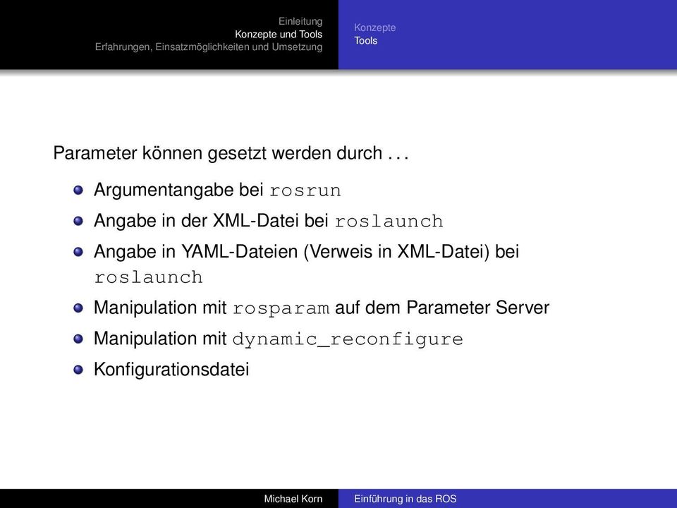 Angabe in YAML-Dateien (Verweis in XML-Datei) bei roslaunch