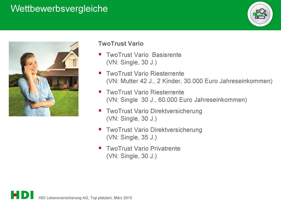 000 Euro Jahreseinkommen) TwoTrust Vario Riesterrente (VN: Single 30 J., 60.