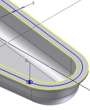 Inventor 2010: Anordnung Extrudieren Sie die neue Kontur und die Oberkante der Wanne um 1 mm. Erzeugen Sie oben auf der Dichtfläche eine neue Skizze.