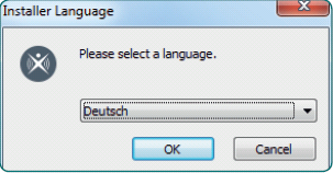6. Wählen Sie aus der Auswahlliste Ihre gewünschte Sprache. In diesem Fall Deutsch 7. Anschließend wird der Installations-Assistent ausgeführt.