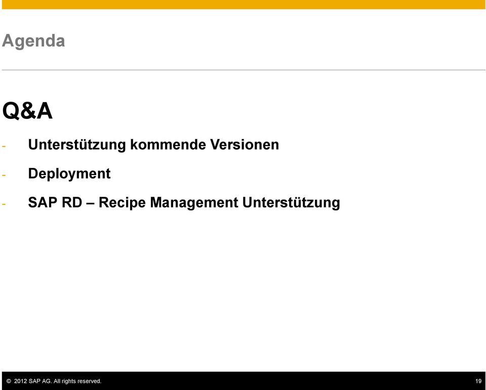 SAP RD Recipe Management