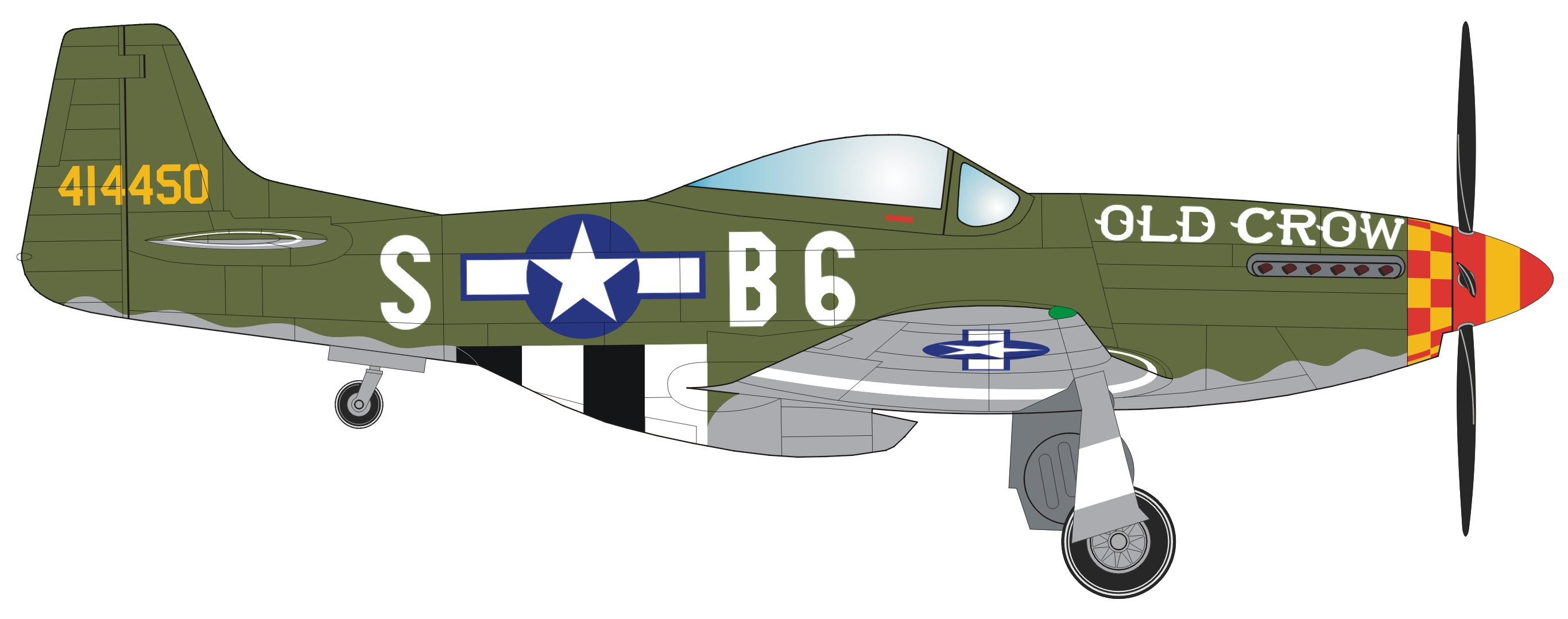 North American P-51D Mustang / 44-73877 - "Old Crow" Geschichte Die Mustang mit der Registrierung N167F wurde 1945 gebaut, hat dann aber jedoch niemals an einem Einsatz im II-Weltkrieg teilgenommen.