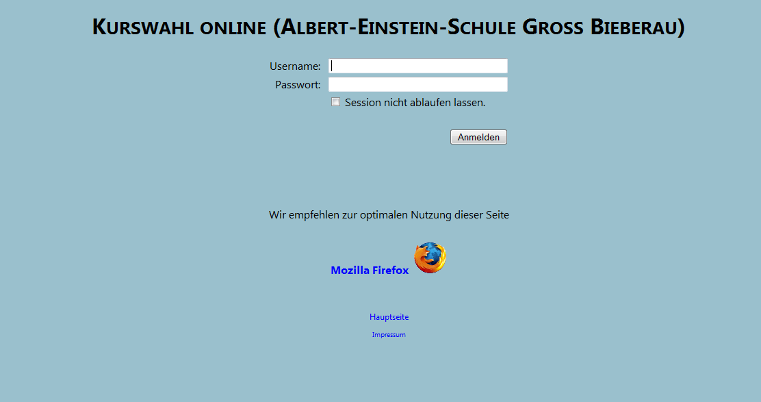 Möglichst Mozilla Firefox als Browser verwenden