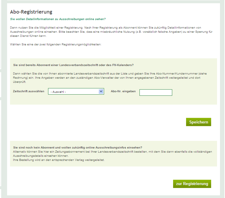 So können Sie sich für die Detailansicht freischalten lassen Schritt 1: Klicken Sie auf Zur Registrierung, um sich für den Dienst zu registrieren.