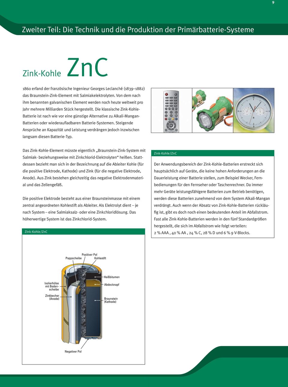 Die klassische Zink-Kohle- Batterie ist nach wie vor eine günstige Alternative zu Alkali-Mangan- Batterien oder wiederaufladbaren Batterie-Systemen.