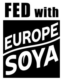 und Fed with Europe Soya Farblich Darstellung Logos Gefüttert