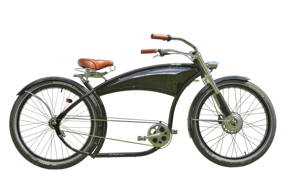 El-Cycle Custom Bikes 346 Standard Rahmen: Stahl Schaltung: 7 Gang Nabenschaltung mit Freilauf Bremsen: vorne hydraulische Scheibenbremse, hinten Rollenbremse Akku: Li-Ion 36 V 18 Ah Motor: