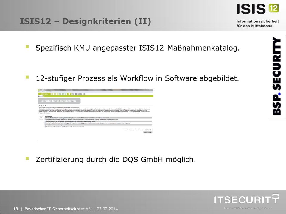 12-stufiger Prozess als Workflow in Software abgebildet.