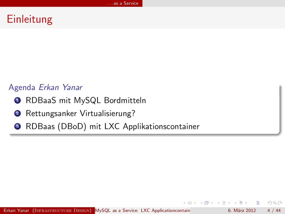 3 RDBaas (DBoD) mit LXC Applikationscontainer Erkan Yanar