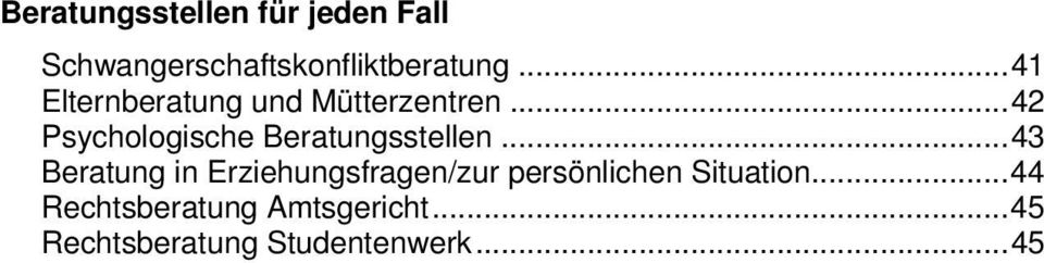 ..42 Psychologische Beratungsstellen.