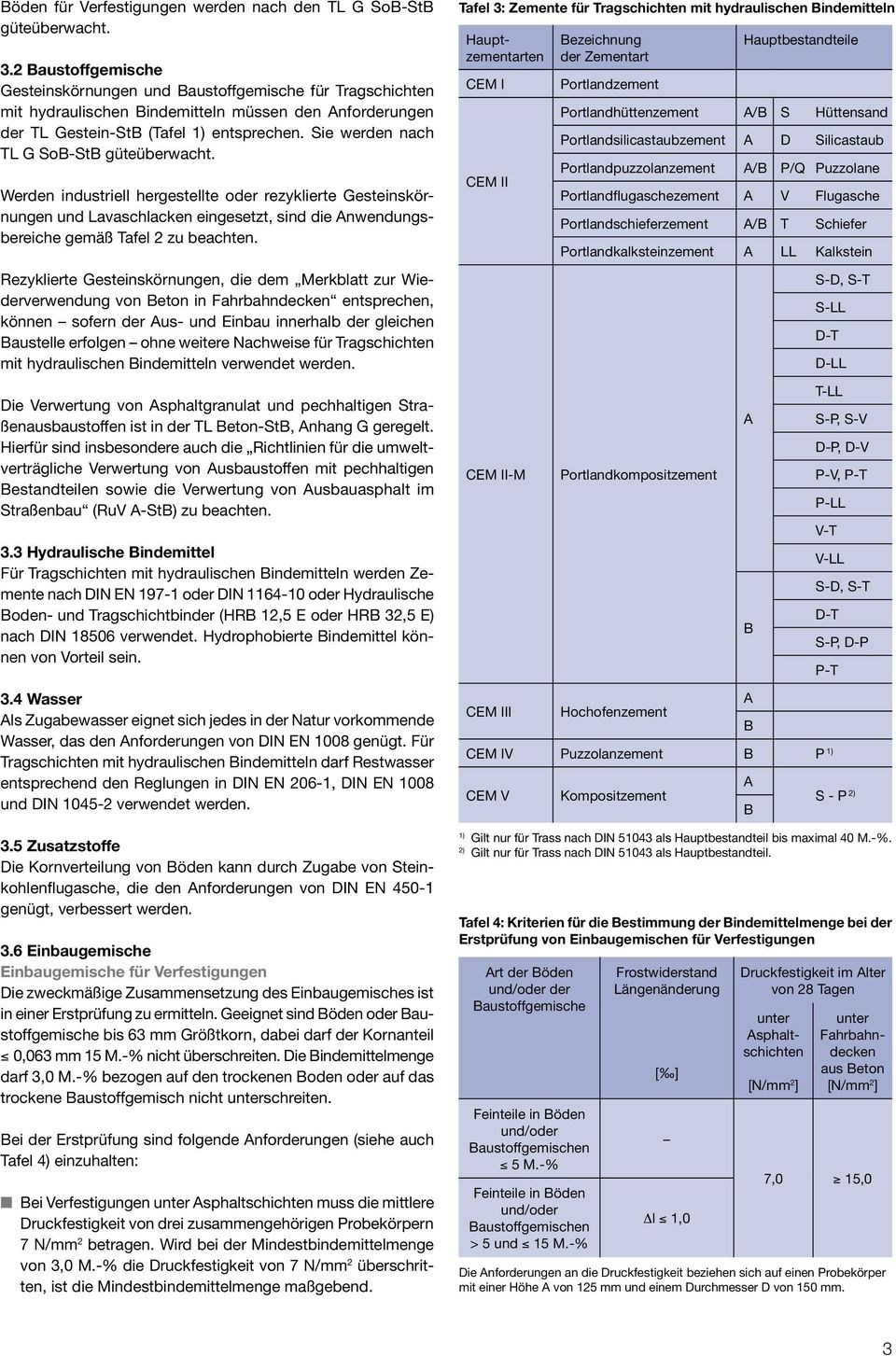 Sie werden nach TL G SoB-StB güteüberwacht. Werden industriell hergestellte oder rezyklierte Gesteinskörnungen und Lavaschlacken eingesetzt, sind die Anwendungsbereiche gemäß Tafel 2 zu beachten.