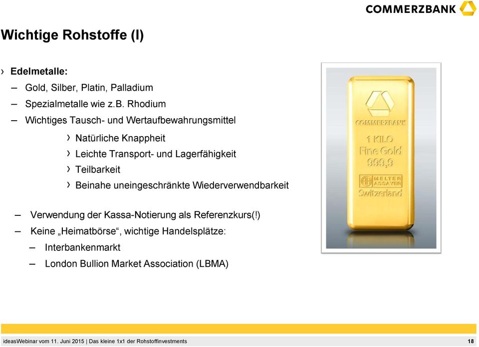 Rhodium Wichtiges Tausch- und Wertaufbewahrungsmittel Natürliche Knappheit Leichte Transport- und