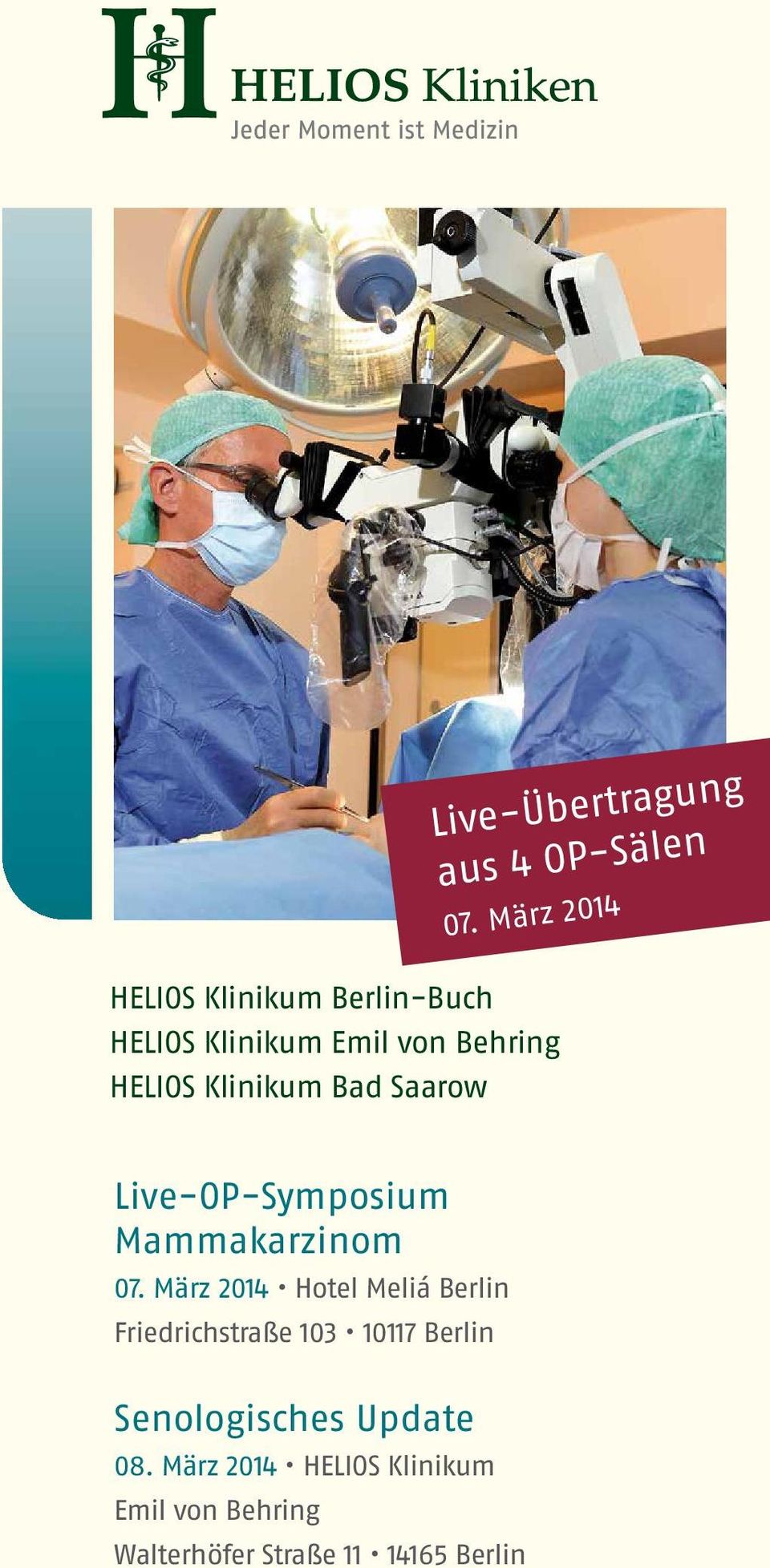 Klinikum Bad Saarow Live-OP-Symposium Mammakarzinom 07.