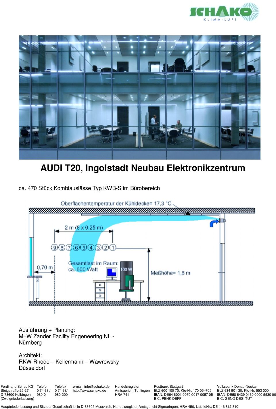 Telefax e-mail: info@schako.de Handelsregister Postbank Stuttgart Volksbank Donau-Neckar Steigstraße 25-27 0 74 63 / 0 74 63/ http://www.schako.de Amtsgericht Tuttlingen BLZ 600 100 70, Kto-Nr.