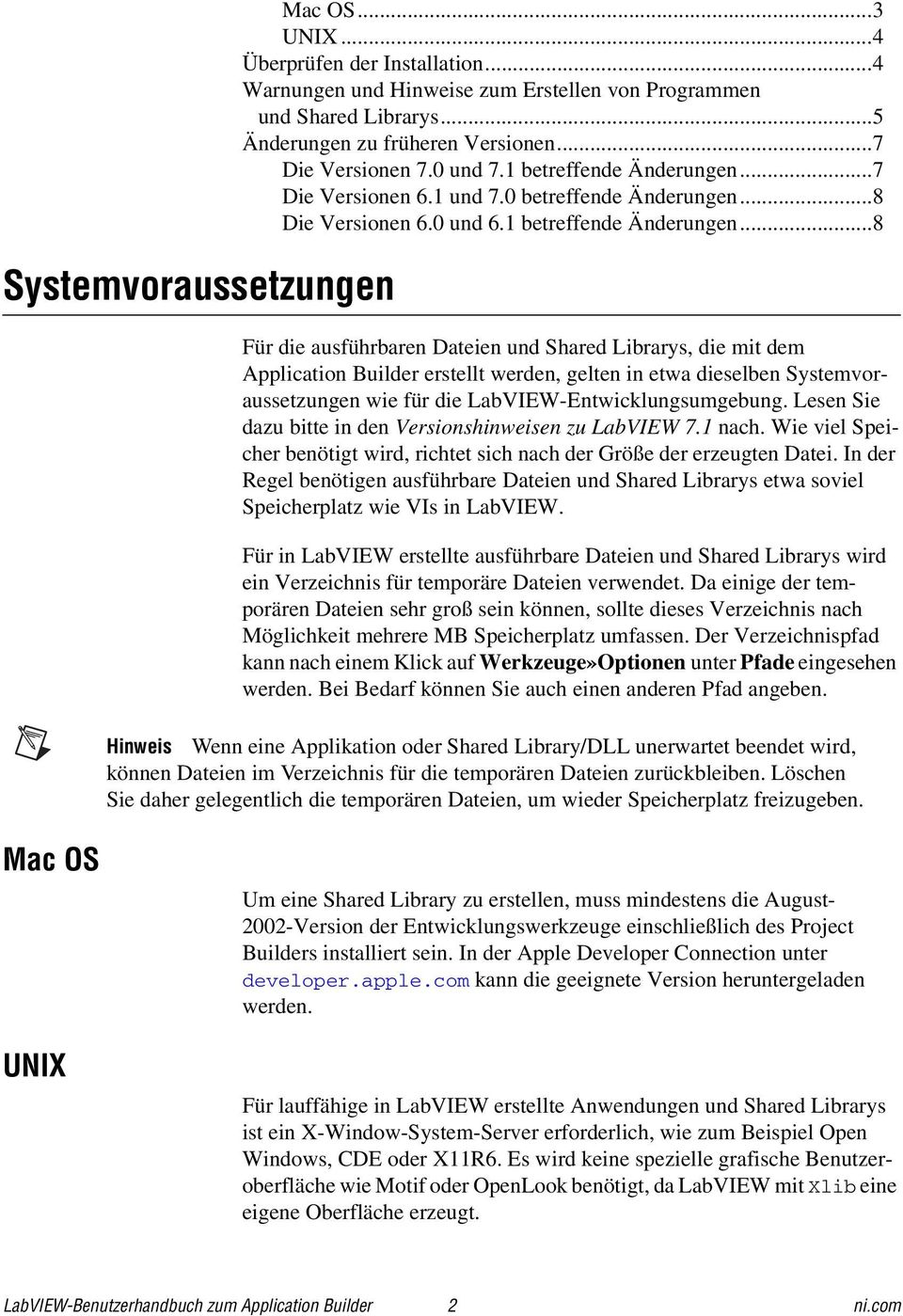 ..7 Die Versionen 6.1 und 7.0 betreffende Änderungen...8 Die Versionen 6.0 und 6.1 betreffende Änderungen.