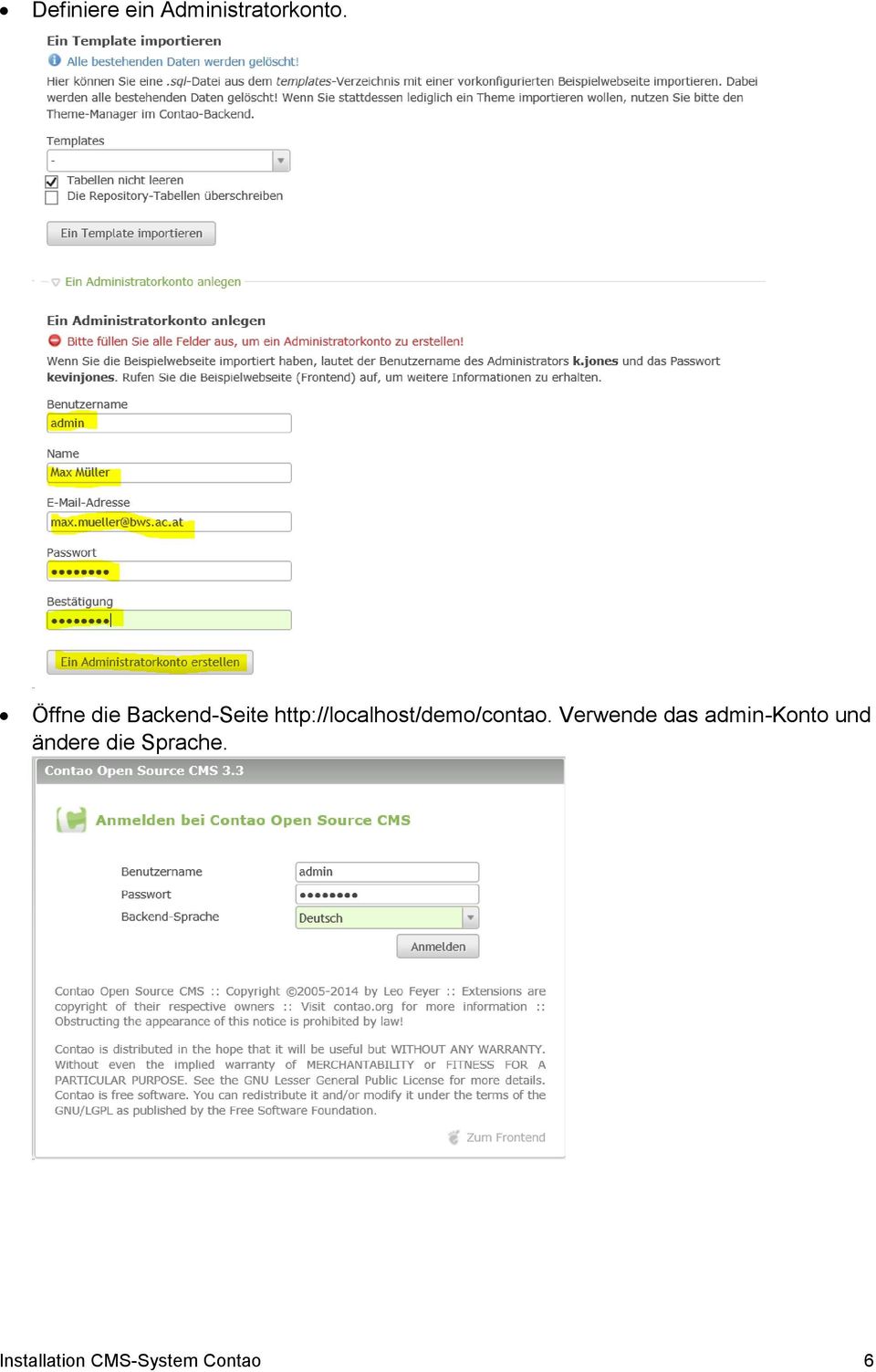 http://localhost/demo/contao.