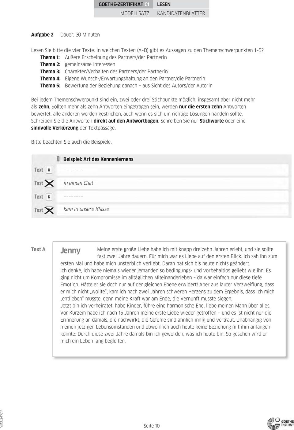 Goethe Zertifikat C1 Modellsatz Pdf Kostenfreier Download