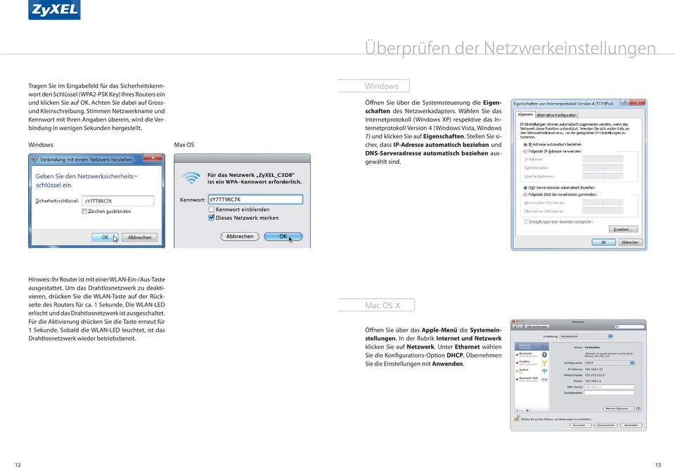 Windows Max OS Windows Öffnen Sie über die Systemsteuerung die Eigenschaften des Netzwerkadapters.