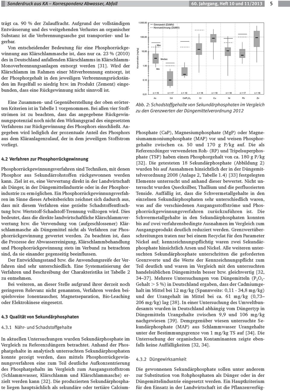 Von entscheidender Bedeutung für eine Phosphorrückgewinnung aus Klärschlammasche ist, dass nur ca.