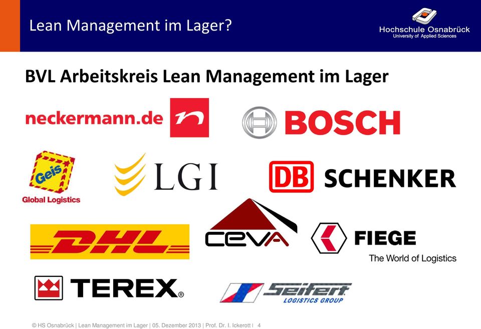 Lager HS Osnabrück Lean Management