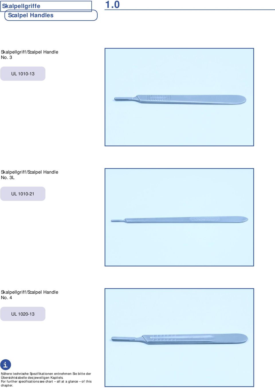 3L UL 1010-21 Skalpellgriff/Scalpel Handle No.