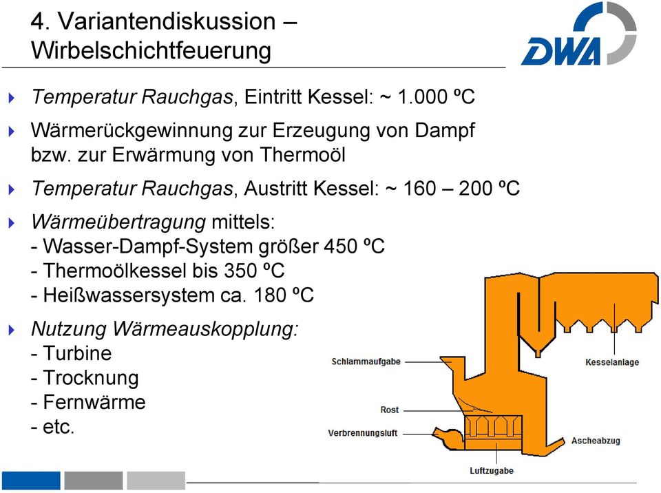zur Erwärmung von Thermoöl 4 Temperatur Rauchgas, Austritt Kessel: ~ 160 200 ºC 4 Wärmeübertragung