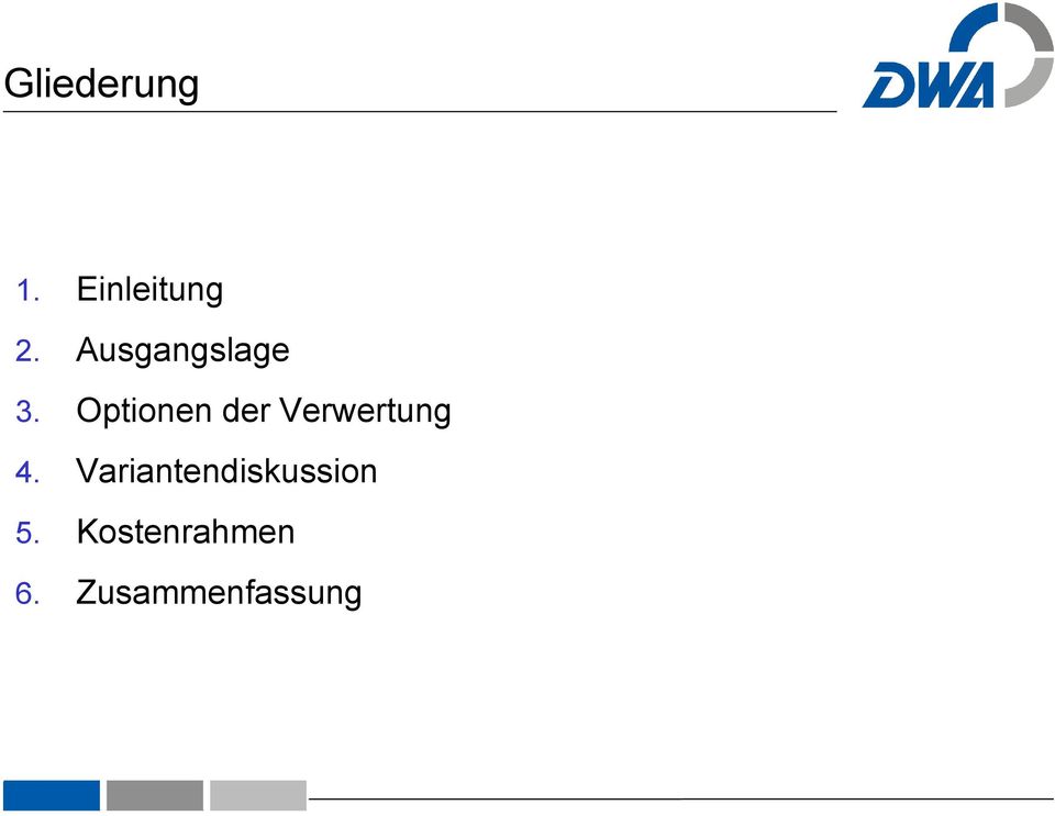 Optionen der Verwertung 4.