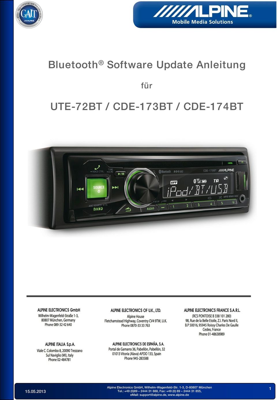 für UTE-72BT /