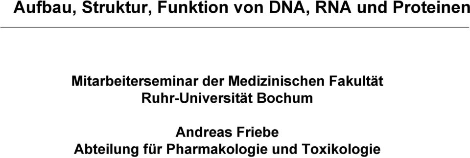 Medizinischen Fakultät Ruhr-Universität