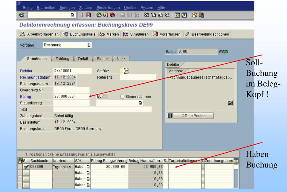 Haben- Buchung