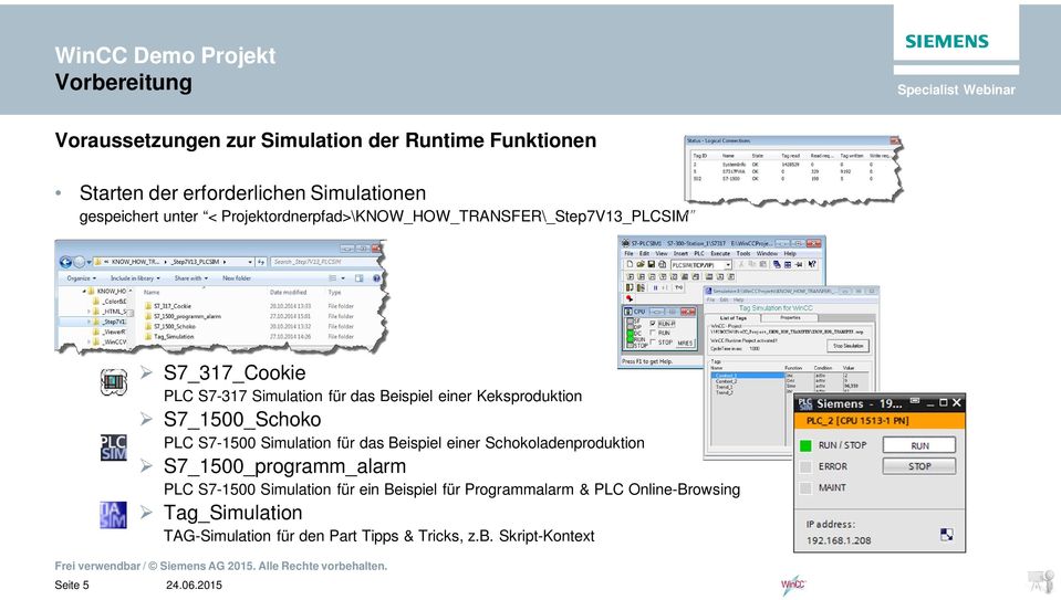 Keksproduktion S7_1500_Schoko PLC S7-1500 Simulation für das Beispiel einer Schokoladenproduktion S7_1500_programm_alarm PLC