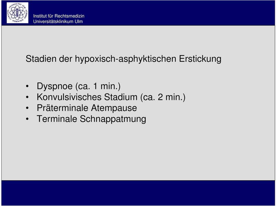 ) Konvulsivisches Stadium (ca. 2 min.